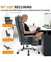 gaomon Big and Tall Office Chair with Footrest,Executive Leather Office Chair,Ergonomic Home Office Desk Chair