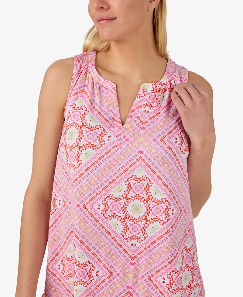 Ellen Tracy Women's Sleeveless Top & Cropped Pajama Pants, 2-Piece Set