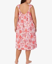 Ellen Tracy Plus Sleeveless Midi Nightgown