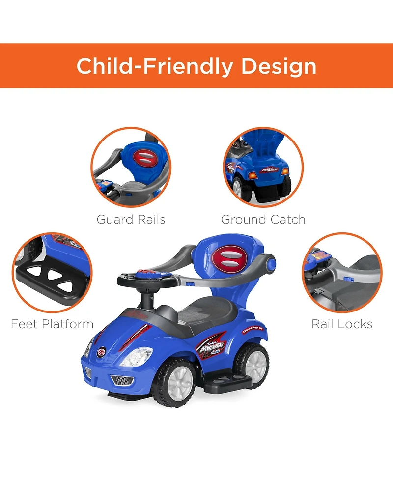 Best Choice Products 3-in-1 Kids Push and Pedal Toddler Ride On Wagon Play Toy Stroller w/ Sounds, Handle, Horn