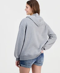 Snoopy Juniors' Patchwork Graphic Zip-Up Hoodie