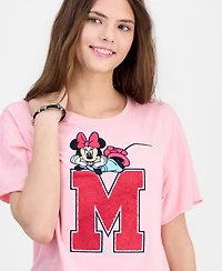 Minnie Mouse Juniors' Chenille-Embroidered T-Shirt