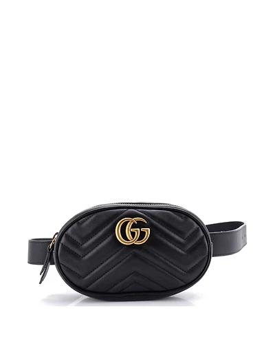 Pre-Owned Gucci Gg Marmont Belt Bag Matelasse Leather