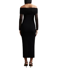 Reiss Women's Sheer-Sleeve Knit Midi Dress
