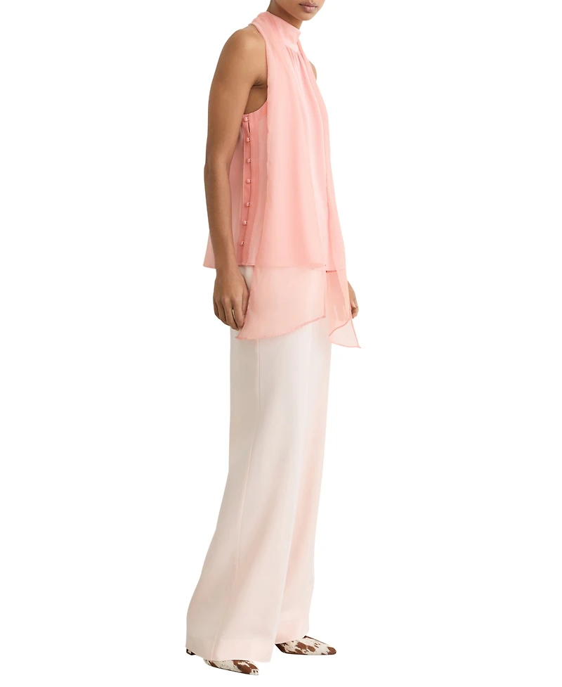 Reiss Women's Andrea Satin Sleeveless Scarf-Neck Top