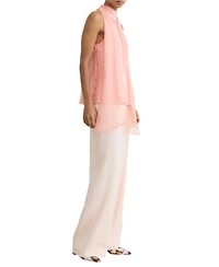Reiss Women's Andrea Satin Sleeveless Scarf-Neck Top