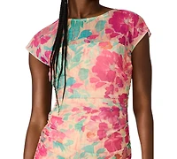 Steve Madden Juniors' Printed Short-Sleeve Crewneck Dress