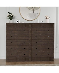 gaomon Drawer Dresser for Bedroom, Wide Fluted Chest of Drawers, Modern Wooden Storage Cabinet