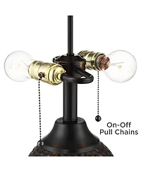 360 Lighting Cody 26" High Industrial Table Lamps Set of 2 WiFi Smart Socket Pull Chain Oiled Finish Living Room Bedroom