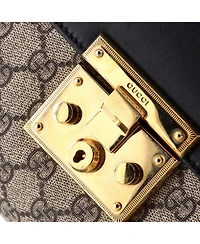 Pre-Owned Gucci Large Padlock Clutch Gg Canvas and Leather
