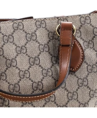 Pre-Owned Gucci Small Convertible Soft Tote Gg Coated Canvas with Leather