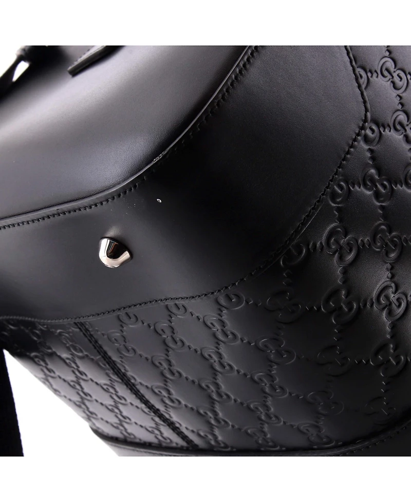 Pre-Owned Gucci Medium Signature Convertible Duffle Bag Guccissima Leather