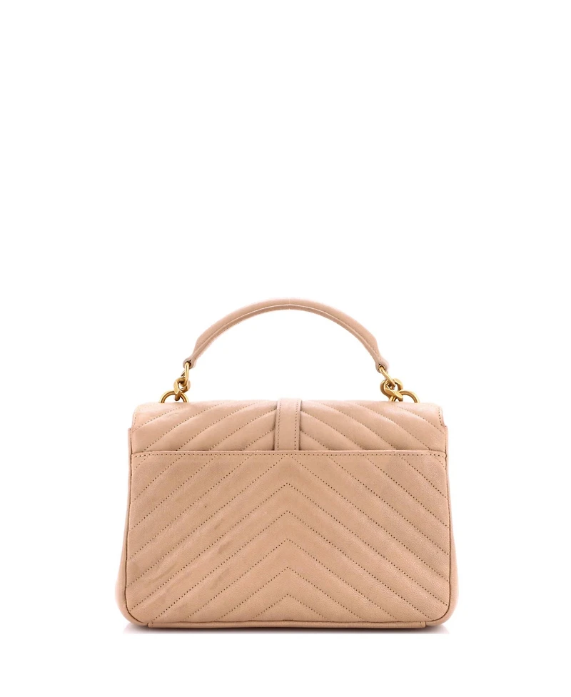 Pre-Owned Saint Laurent Medium Classic Monogram College Bag Matelasse Chevron Leather