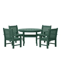WestinTrends 5-Piece Hdpe Outdoor Patio Chair and Round Table Dining Set