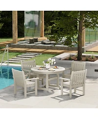 WestinTrends 5-Piece Hdpe Outdoor Patio Chair and Round Table Dining Set