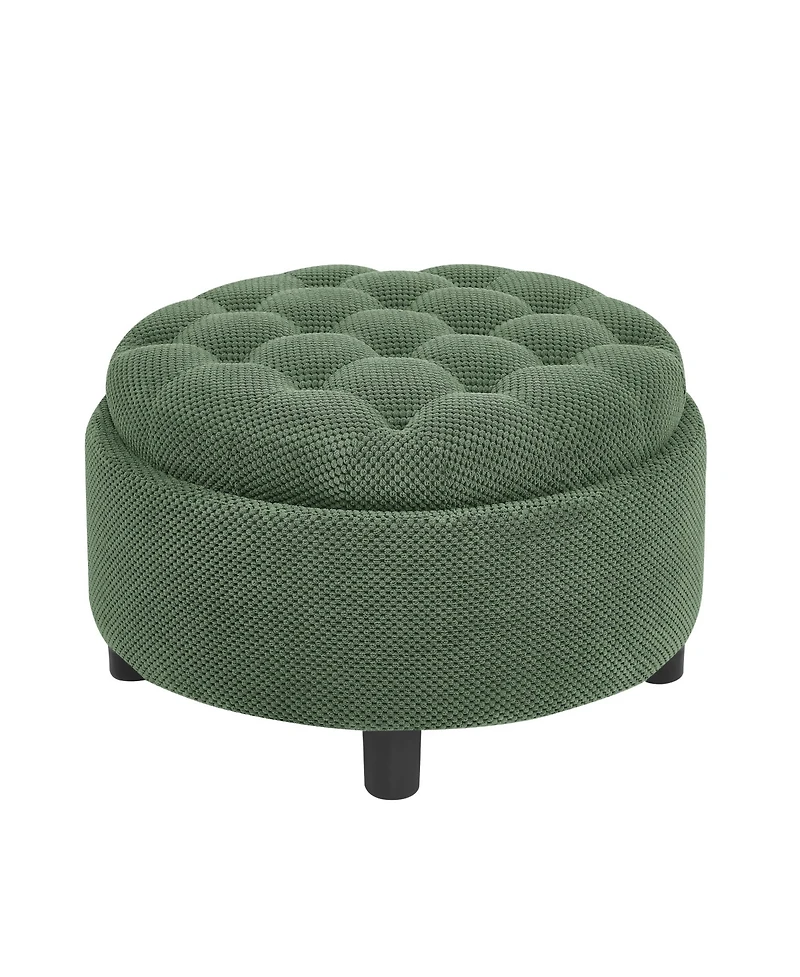 Rainsken 25" Round Storage Ottoman