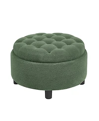 Rainsken 25" Round Storage Ottoman