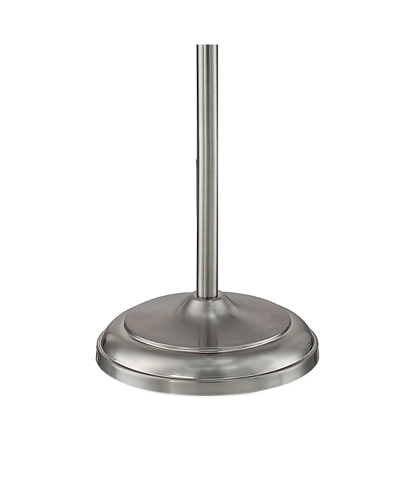 360 Lighting Modern Torchiere Floor Lamp with Usb Charging Port Tall Satin Nickel Alabaster Glass Shade Living Room Reading