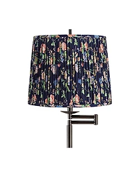 Regency Hill Gabrielle Modern 60 1/2" Tall Standing Floor Lamp Swing Arm Metal Bronze Finish Pleated Shade