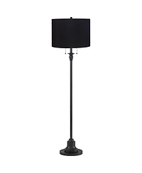 360 Lighting Dyna Traditional 58" Tall 2-Light Standing Floor Lamp Skinny Pole Pull Chain Finish Hardback Shade