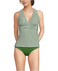 Lands' End Women's D-Cup V-Neck Plunge X Back Tankini Top