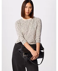 Whistles Women's Stripe Crew Neck Pocket Top