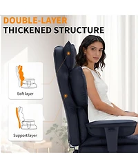 Gaomon 400 lbs Big And Tall Office Chair with Footrest, Executive Leather Ergonomic Desk Chair, Wide Seat Gaming Chair