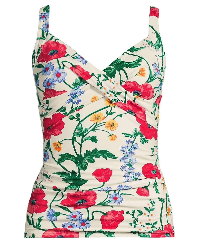 Lands' End Petite Sweetheart Wrap Underwire Tankini Top