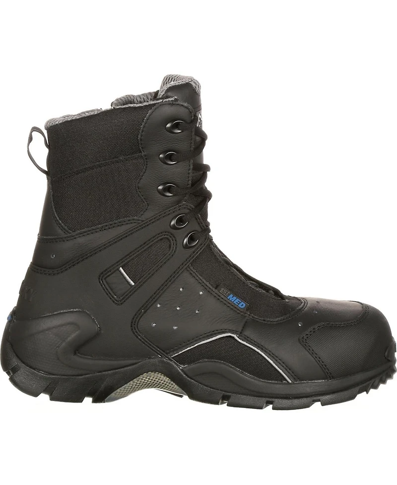 Rocky Men's 1st Med Carbon Fiber Toe Puncture-Resistant Side-Zip Waterproof Public Service Boot