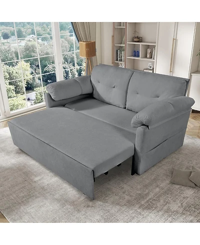Streamdale Furniture Convertible Pull-Out Queen Sleeper Sofa with Storage & Casters