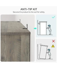 gaomon 40" Tall Farmhouse 3-Tier Wooden Bookcase, Modern Storage Bookshelf