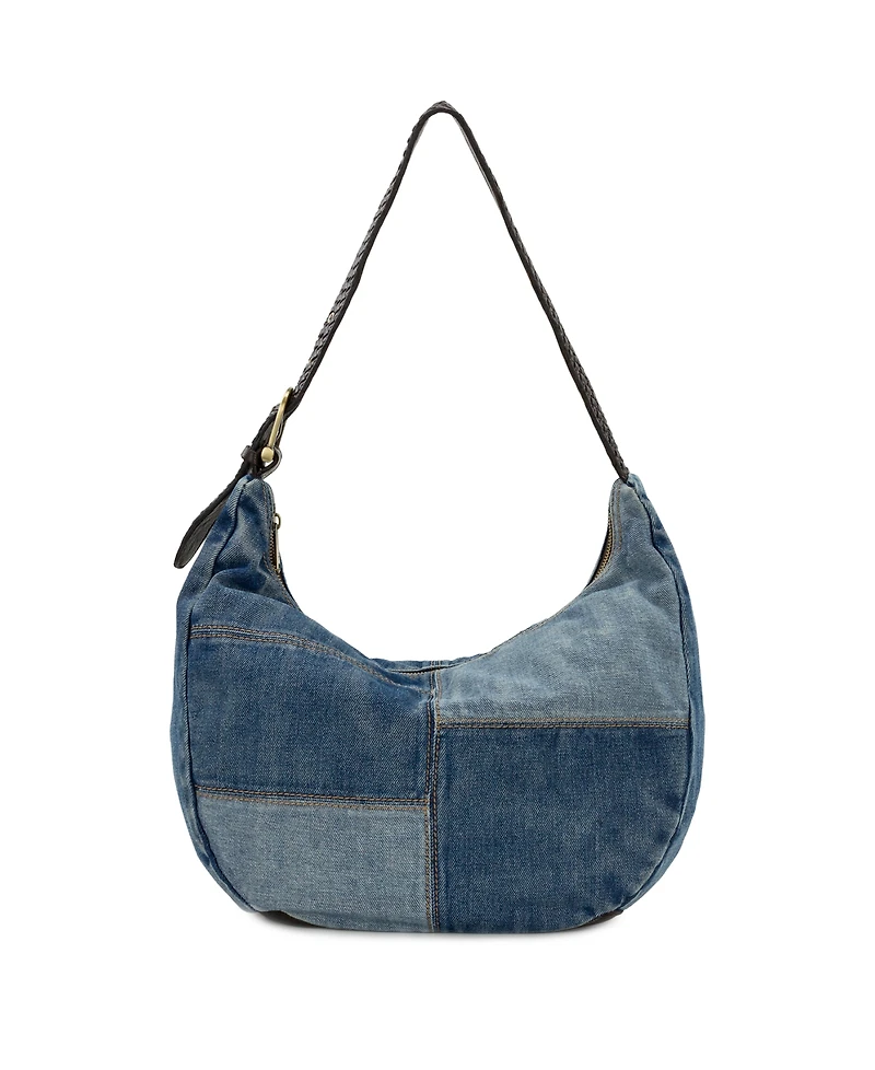 Patricia Nash Lou Denim Patchwork Hobo Handbag