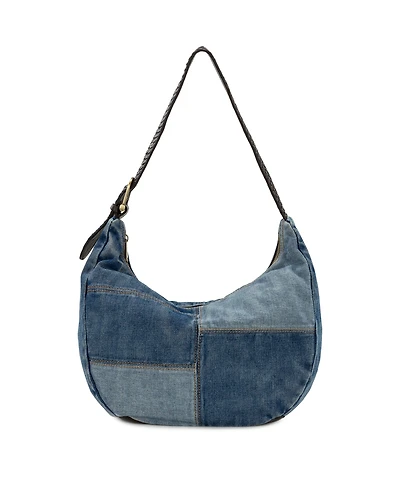 Patricia Nash Lou Denim Patchwork Hobo Handbag