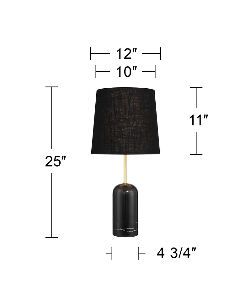 360 Lighting Ben Modern Glam Small Cylinder Table Lamp, 25" High