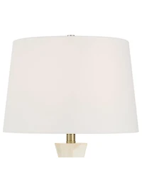 Possini Euro Design Marcy " Tall Modern Glam Table Lamp White Finish Alabaster Single Shade Living Room Bedroom Bedside