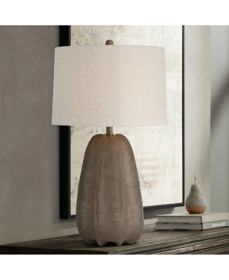 360 Lighting Calabasa 30 Tall Large Modern End 3-Way Table Lamp Chocolate Finish Single Shade Living Room Bedroom Bedside