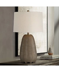 360 Lighting Calabasa 30 Tall Large Modern End 3-Way Table Lamp Chocolate Finish Single Shade Living Room Bedroom Bedside