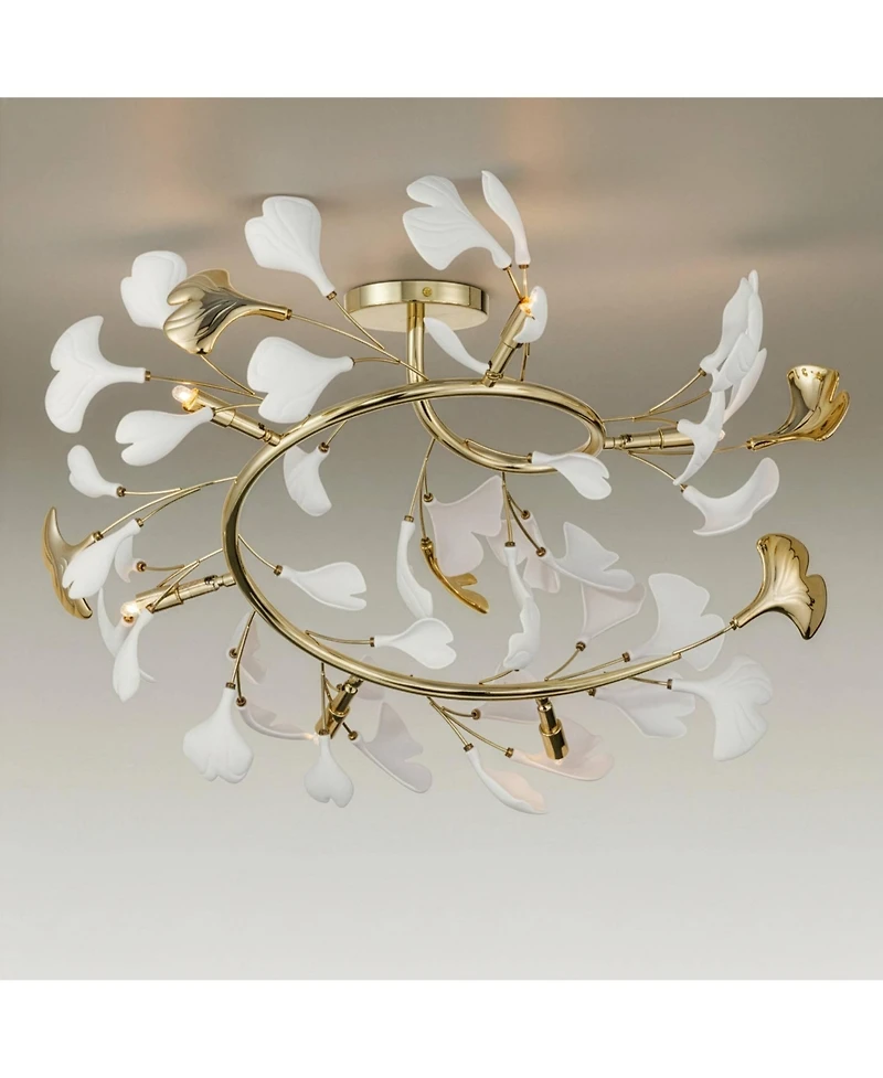 Possini Euro Design Possini Euro Descanso 24"W Gold and Ceramic 6-Light Ceiling Light