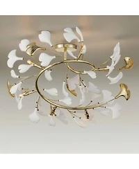 Possini Euro Design Possini Euro Descanso 24"W Gold and Ceramic 6-Light Ceiling Light