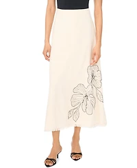 Vince Camuto Women's Printed Invisible Zipper Maxi Skirt