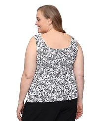 Alex Evenings Plus Scoop Neck Top & 3/4-Sleeve Jacket, 2-Piece Set