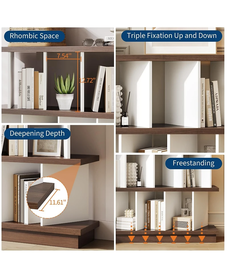 gaomon 8-Cube Open Storage Organizer Bookshelf with 10 Removable Back Panels