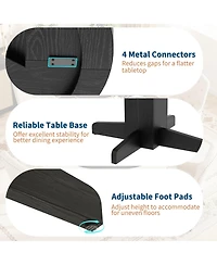 homfan 47 Inch Round Dining Table for 4,Farmhouse Wood Kitchen Table, Circle Dinner Kitchen, Living Room, Room