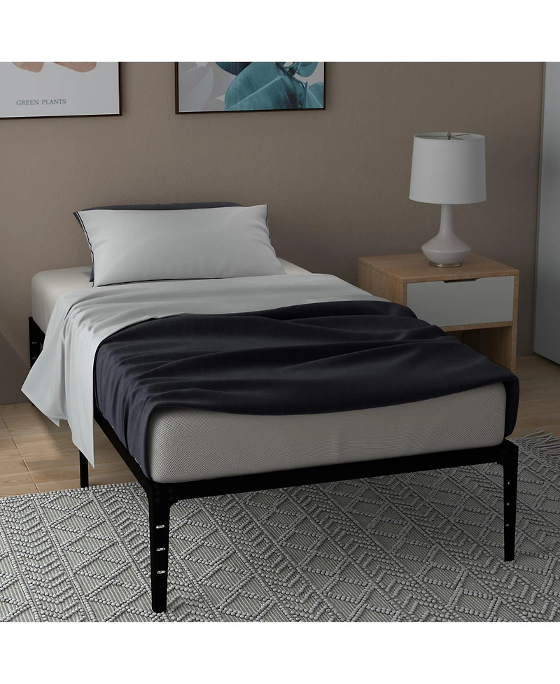 homfan Bed Frame, Metal Platform Bed Frame, Heavy Duty Noise Free Bed Frame with Metal Slat Support and Strong Bearing Capacity