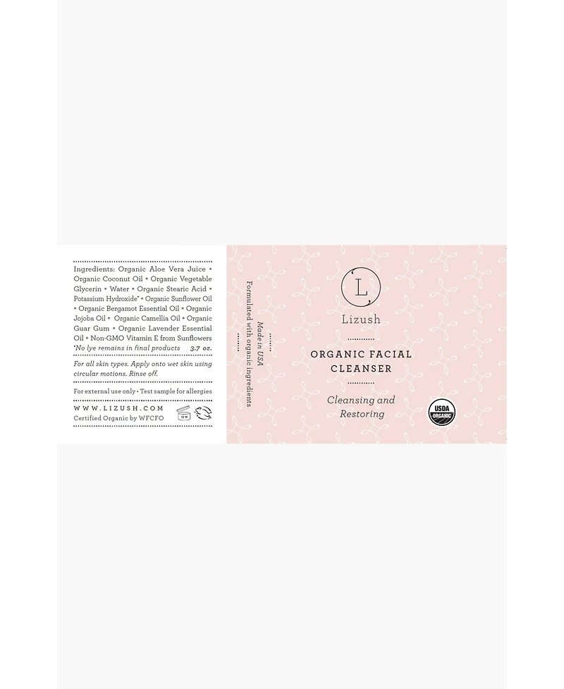 Lizush Pure Lavender Facial Cleanser, 4 fl oz.