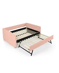 Streamdale Furniture Boucle Full Daybed With Twin Trundle Sofa Bed