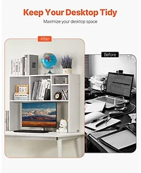 Gouun Desktop Bookshelf Hutch with Open Storage for Office Desk