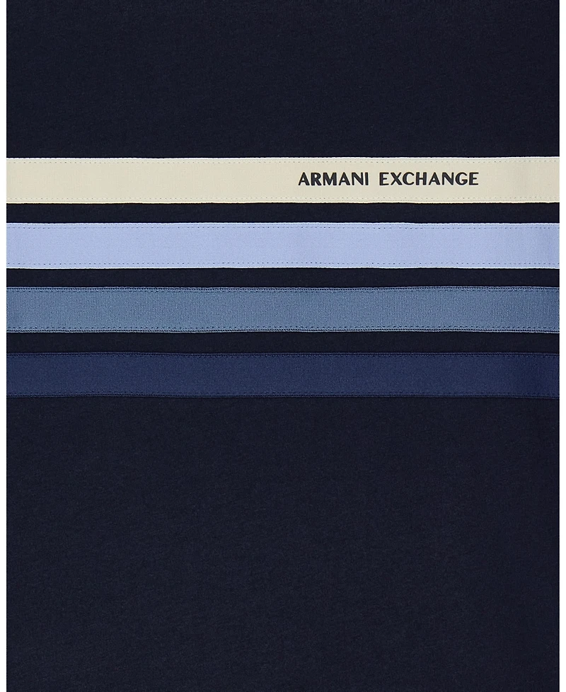 A|X Armani Exchange Men's 4 Stripes Short Sleeve Jersey T-Shirt
