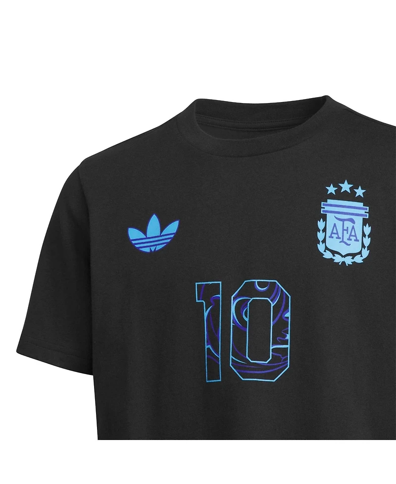 Adidas Big Boys and Girls Lionel Messi Black Argentina National Team 2026 Away Jersey Hook Name Number T-Shirt