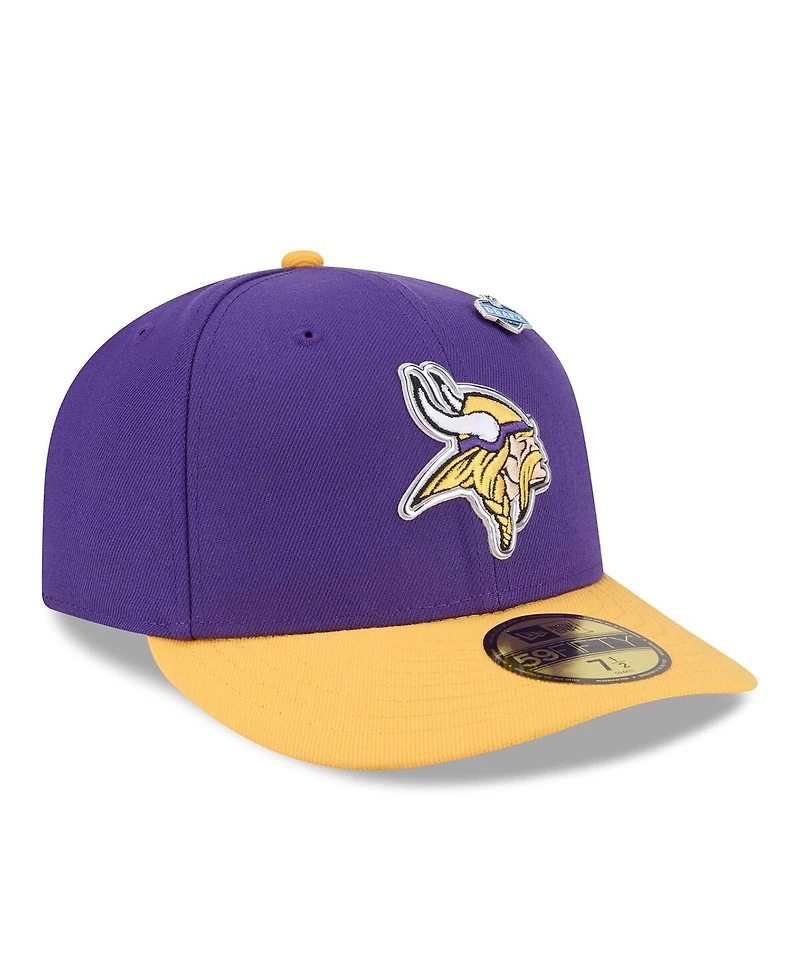 New Era Men's Purple/Gold Minnesota Vikings 2026 Nfl Draft Pre-Curved 59FIFTY Fitted Hat
